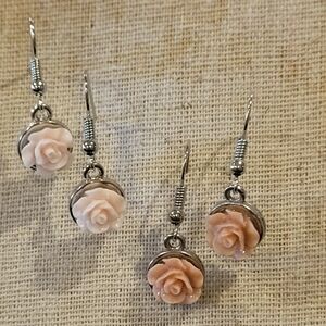 Elegant Rose Dangle Earrings